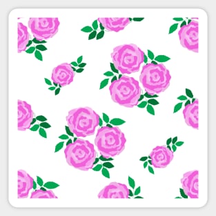 Pink vintage style rose print Sticker